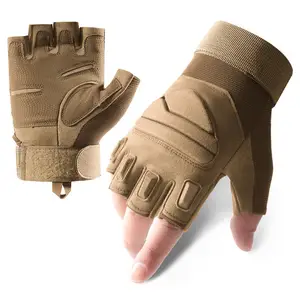 Wholesale soft shell tactical men's wear-resistant outdoor fitness and cycling sports half finger gloves
