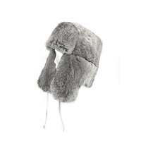 Gorros Ushanka R2 de Piel de Conejo Personalizados para Mujer y Hombre, Gorro de Aviador de Invierno a la Moda con Orejeras, Transpirable, Ideal para Viajes