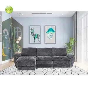 Set Sofa 3 tempat duduk, kain beludru Perancis Baru, Sofa ruang tamu mewah Modern, spons kepadatan tinggi, Sofa ganda