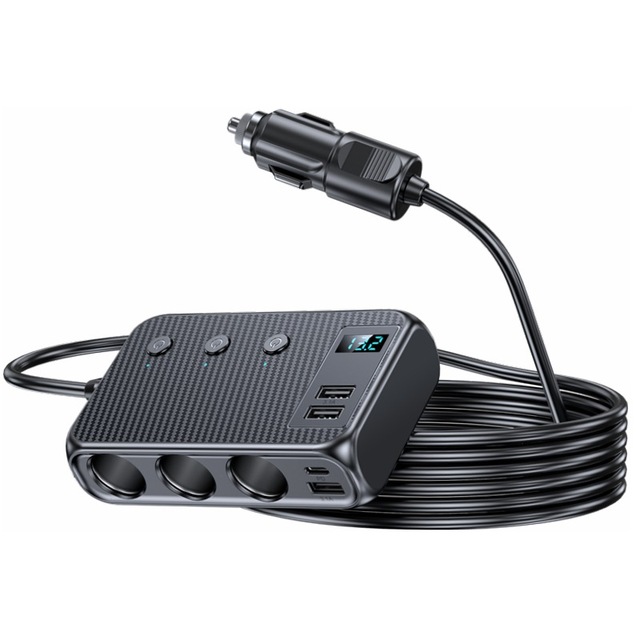 Multi Car Cigarette Lighter 12V-24V 4 Way Socket Splitter USB PD Charger Power Adapter USB Plug Fast Charging Splitter