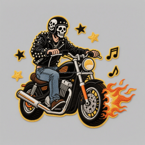 Rock-style Embroidered <strong>Patch</strong> - Custom logo <strong>Design</strong>, Hot Pressing or Velcro Support Available - Product Image 5