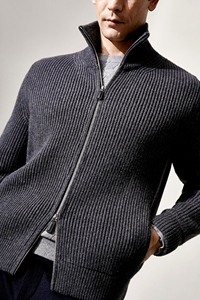 100% di puro <span class=keywords><strong>Cashmere</strong></span> Cardigan quadrato fondale personalizzato maglione <span class=keywords><strong>cappotto</strong></span> per gli uomini chiusura con cerniera taglie forti stagione autunnale - Product Image 3