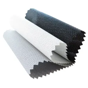 Lightweight Breathable Colorfast UV Proof Smooth Sunshade Perspective PVC Polyester Material Sunscreen Fabric For Window