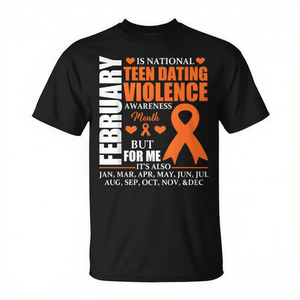 Camiseta con Lazo Naranja para Febrero, Ropa Promocional para la Concientización sobre la Violencia en las Relaciones Juveniles - Product Image 2