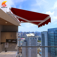 Extérieur personnalisé en alliage d'aluminium simple A001 auvent balcon auvent rétractable avec lumière LED