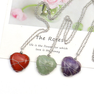 Nouveau Collier Artisanal en Argent en Forme de Cœur, Pierre Précieuse Naturelle Brute Améthyste Cœur de Pêche, Modè<span class=keywords><strong>le</strong></span> N550 - Vente Flash - Product Image 4