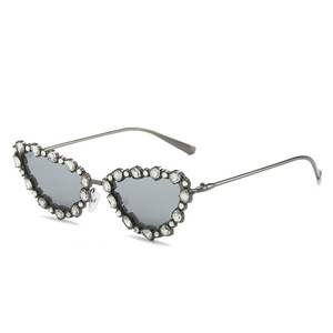 3562 New Arrival Personality Cat Eye Diamond Metal Triangle Ins Style Women Shades Vintage <b>Sunglasses</b> - Product Image 6