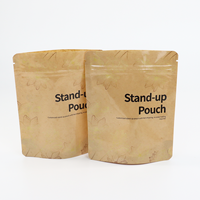 Sachets en papier kraft personnalisés imprimés en gros, refermables avec fermeture éclair, de qualité alimentaire, pour café, thé, collations et noix