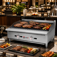 Grill à gaz certifié CE & ETL, plusieurs tailles, équipement de grillade à gaz haute puissance pour la restauration rapide, les cuisines occidentales et les services de traiteur