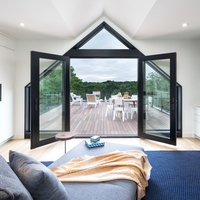 Porte française à double vitrage en alliage d'aluminium sur mesure, moderne, étanche, pour entrée extérieure de villa et appartement