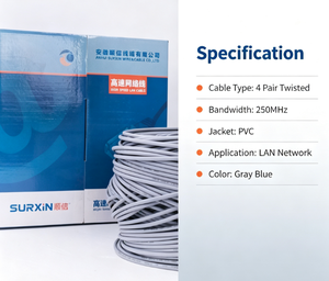 <span class=keywords><strong>Cable</strong></span> LAN de Alta Velocidad Cat5e Cat6 Cat6A para Interiores, Par Trenzado UTP STP FTP <span class=keywords><strong>Cat</strong></span> 6 <span class=keywords><strong>6A</strong></span> 23AWG 0.56mm BC CCA 1000 pies, <span class=keywords><strong>Cable</strong></span> Impermeable - Product Image 3
