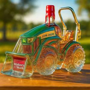 Botella <span class=keywords><strong>de</strong></span> Vino <span class=keywords><strong>de</strong></span> Vidrio Soplado a Mano con Diseño Moderno <span class=keywords><strong>de</strong></span> Tractor John Deere, Transparente, para Fiestas, 401-500 ml - Product Image 3