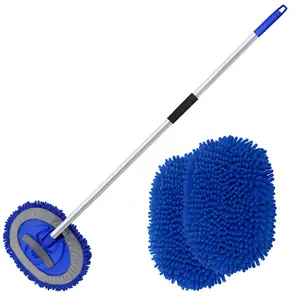 Multifunções 62 "Premium Chenille Microfiber Limpeza Scratch Livre Car Wash Mop Escova com Punho Longo