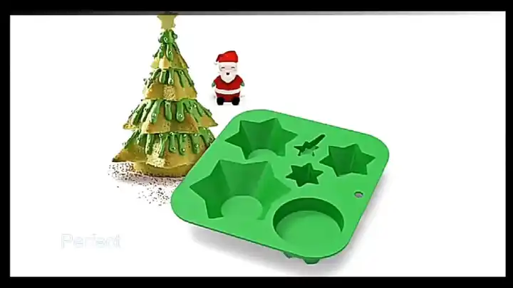 Christmas Tree Silicone Mold Cake Pan Reusable Christmas Baking