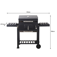 Barbecue à charbon de bois mobile d'extérieur, fumoir d'intérieur pour jardin, idéal pour les rassemblements en arrière-cour et sur la terrasse
