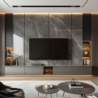 Meuble TV moderne Centre de divertissement Meuble TV avec grand rangement sombre dans le salon Chambre à coucher Table de contrôle Meuble multimédia