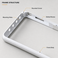 Cadre en aluminium blanc mat pour écran d'affichage publicitaire LED, usinage CNC personnalisé, fabricant OEM ODM, vente en gros