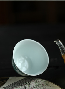 ถ้วยชาเซรามิกงานฝีมือสีแดงลายดอกไม้สุดหรูหราสำหรับชงชาแบบกังฟู - Product Image 5
