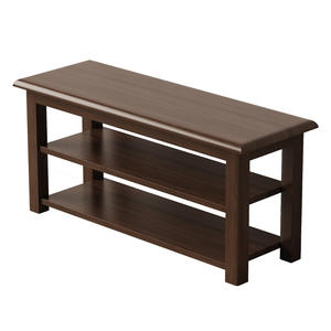 Banc à chaussures multifonctionnel moderne en bois massif avec 3 étagères pour l'<span class=keywords><strong>entrée</strong></span> de la maison, le couloir, et comme rangement à chaussures avec siège. - Product Image 6