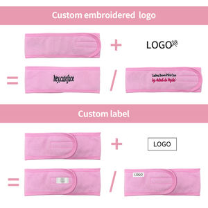 طوق شعر مطاطي للعناية بالبشرة في المنتجعات الصحية بشعار مخصص ربطات شعر للوجه للنساء رباط رأس ناعم مع شعار - Product Image 3