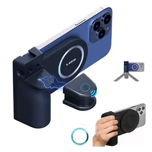Magnetische Smartphone-Halterung Kamera Handy-Räger Griff Stativ mit 1/4" Kaltschuhe mit Bluetooth-Fernsteuerung