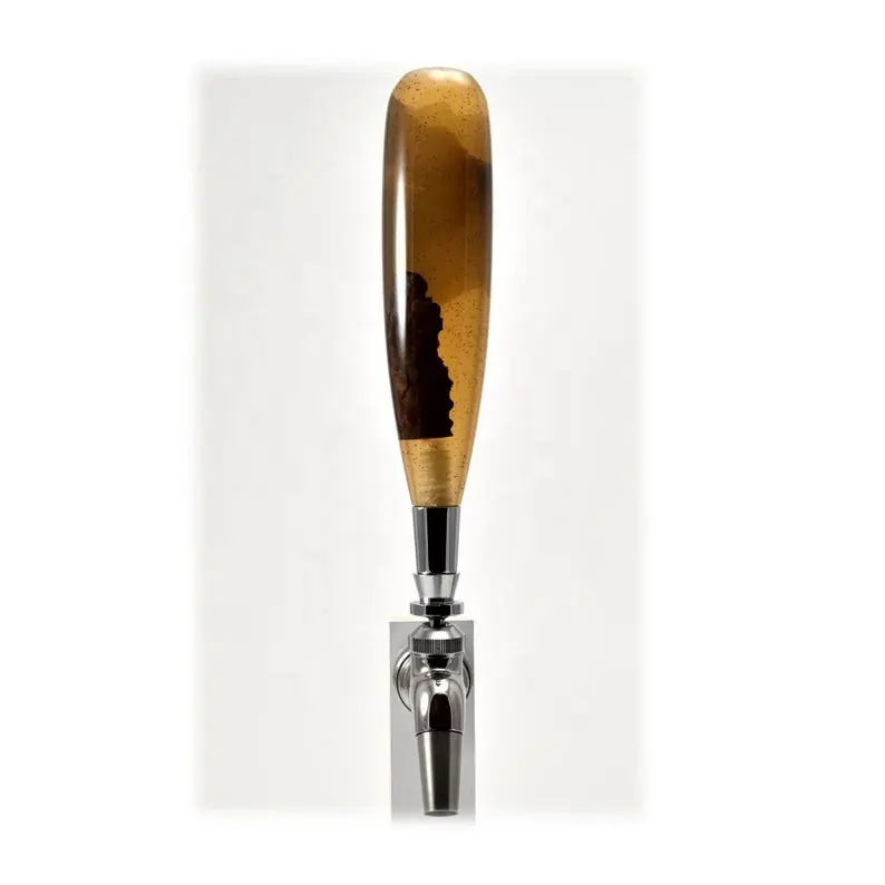 Reçine turuncu burl musluk kolu taslak bira kegerator, özel bira kulesi keg dokunun