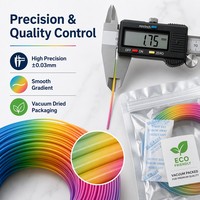 Filament PETG Transparent Arc-en-ciel 1,75 mm, Dégradé Vibrant Multicolore Translucide, Matériau d'Impression 3D 1KG 240-250°C