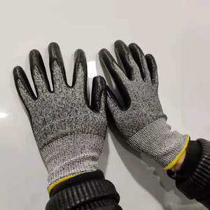 Alto rendimiento Anti corte Nivel 5 HPPE Shell con guantes de trabajo de seguridad recubiertos de nitrilo suave - Product Image 5