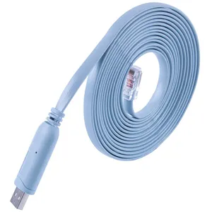 Hot Selling 6.6ft Blue USB 2.0 to RJ45 8pin 28AWG Adapter Cable with FTDI Chip PVC Jacket Console Router Computers Microphone