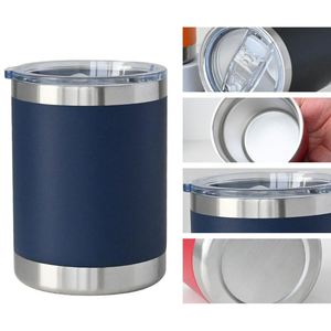Custom Logo Business Gifts Classic Lowball Double-Wall Stainless Steel <b>Reusable</b> Travel Coffee Tumbler 10oz <b>Lid</b> Vacuum Insulated - Product Image 2