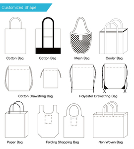 Sacs en mousseline de coton bio imprimés avec cordon de serrage, logo personnalisé, grand sac de rangement anti-poussière en coton - Product Image 6