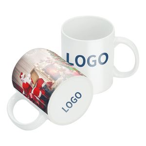 แก้วเคลือบสำหรับพิมพ์ลายแบบซับลิเมชั่น ขายส่ง แก้วกาแฟ ผู้ผลิตแก้วมุก ขายส่งแก้วซับลิเมชั่น 11 ออนซ์ แบบมินิมอล สีขาว เซรามิก พร้อมหูจับ - Product Image 2