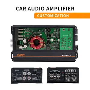 Suoer CU-80.4 profissional carro áudio 4*80w carro amplificador estéreo classe D amplificador áudio carro