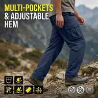 Pantalon cargo de randonnée pour homme Saiki, résistant à l'eau, Ripstop, multi-poches, pantalon technique de plein air avec ourlet réglable pour la randonnée