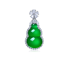 FYXL1314T 925 Silver Zircon Gold-Plated Simple Versatile Small Gourd Pendant for Party Occasion - Product Image 1