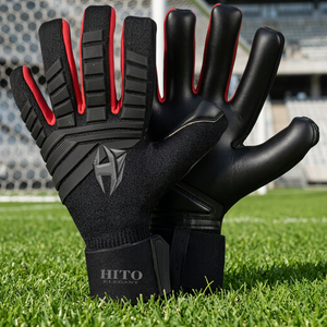 Guantes de portero de fútbol con protección para los dedos, de alta calidad, diseño y logotipo personalizables, guantes de portero con inyección de goma en el dorso. - Product Image 2