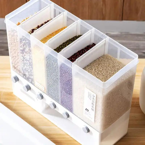 Distributeur mural multifonctionnel de riz et céréales, seau à grains hermétique pour stockage en vrac – Vente en gros à chaud - Product Image 5