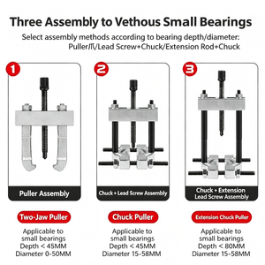 Small Bearing Puller 9-Piece Set 45 Steel <b>Quick</b> Release Industrial Gearbox Bearing Extractor <b>Clamping</b> Tool - Product Image 4