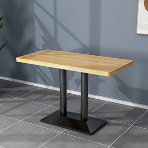 Mesas de Comedor Rectangulares de Alta Calidad al por Mayor, Juegos de Mesa y Sillas de Acero Inoxidable y Madera Maciza para Hoteles - Product Image 1