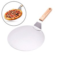 OEM & ODM Spatule à pizza pliable en acier inoxydable avec manche en bois, 12 pouces, logo personnalisé, pelle à pizza