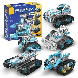 720pcs APP programming remote control robot bricks toy 5 in 1 rc car building blocks STEM toy rc robot engineering building kits