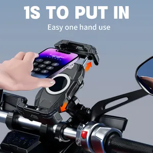 360 Rotation Bike Handlebar Mount Motorcycle Phone Holder Anti-vibration Motorcycle Mobile Phone Mount