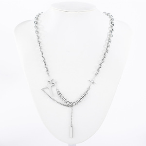 Collar con Colgante de Estrella, Acero Inoxidable, Engaste Pavé, Joyería para Fiesta XYN0114 - Product Image 2