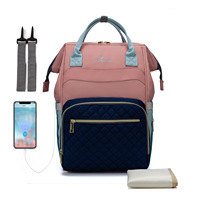 Lequeen USB Rucksack Windel Organizer für Frauen Mutterschaft Windel tasche Windel Wickel auflage für Kinderwagen Mumie Mutterschaft