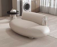 Nordischer Stil Luxuriöses Modernes Ledersofa-Set, Leichte Bogenförmige Kombination für Hotel- und Apartment-Wohnzimmer-Möbelsofa