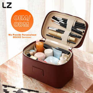 Lz Tùy Chỉnh Vegan Da Tùy Chỉnh Túi Mỹ Phẩm Du Lịch Tối Giản Trang Điểm Túi Organizer Vanity Trường Hợp Phụ Nữ Quần Maquillage - Product Image 1