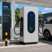 Station de recharge rapide DC intégrée 60 kW pour véhicules électriques, entrée 380 V, prise en charge OCPP, GBT, CCS2, chargeur commercial pour voitures électriques
