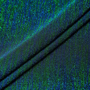 Luxury luccicante tessuto Single Jersey per abiti moda donna 50% Nylon 45% Lurex 5% Spandex filato metallico tinto rotoli - Product Image 5