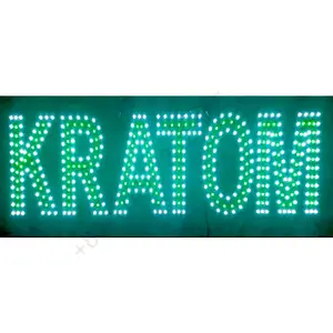 3 lines RGB lights led sign board Led KRATOM sign custom led signs