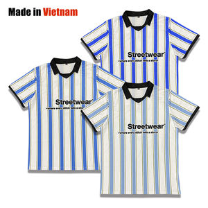 เสื้อฟุตบอลย้อนยุคเสื้อฟุตบอลแบบคลาสสิกเสื้อลายทางแบบตาข่ายระบายอากาศ - Product Image 1